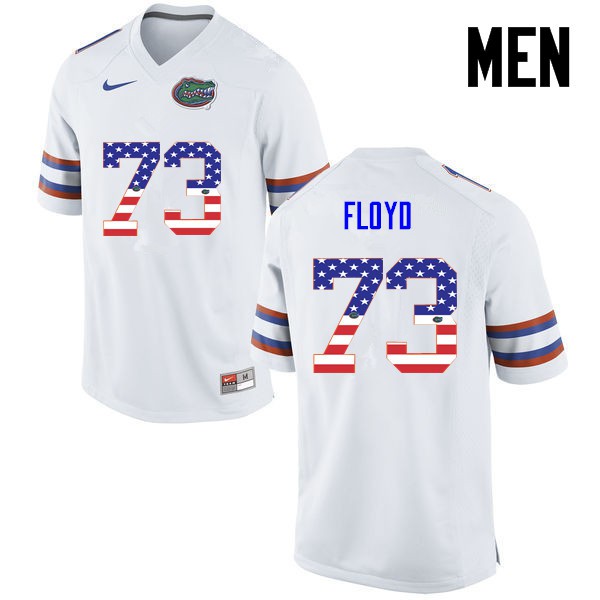 Florida Gators Men #73 Sharrif Floyd College Football Jersey USA Flag Fashion White